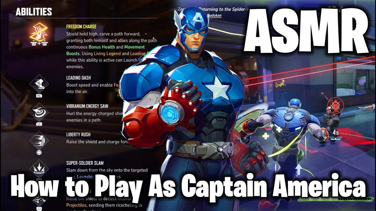 [ASMR]😴 Marvel Rivals: How Does Captain America's Powers & Abilities Work! 💤 Controller Sounds 💤