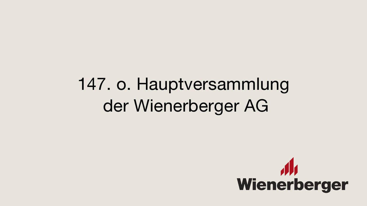 Wienerberger AG, 147. o. Hauptversammlung