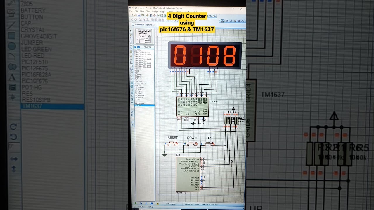 Digital Counter using pic16f676 and TM1637 7Segment Display Module