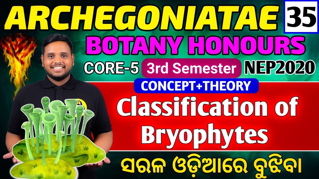 Classification of Bryophytes|Botany honours core-5|Archegoniates core5|Botany honours| NEP 2020