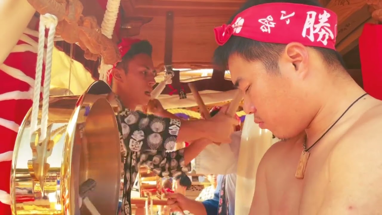 【 大阪城 だんじり 生野区 勝五 サラシがオールドスタイルで渋い😏‼️ 地車囃子 龍踊り パフォーマンス 】令和5年 大阪城 in 地車 2023年11月3日 太陽の広場  だんじり祭り