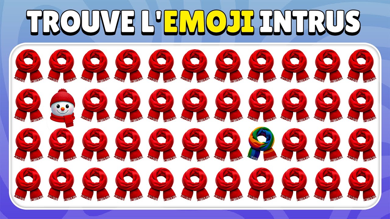 Trouvez l’intrus - Édition d'hiver ❄️🎅🧣  Facile, Moyen, Difficile 40 niveaux - Quiz Lapinou