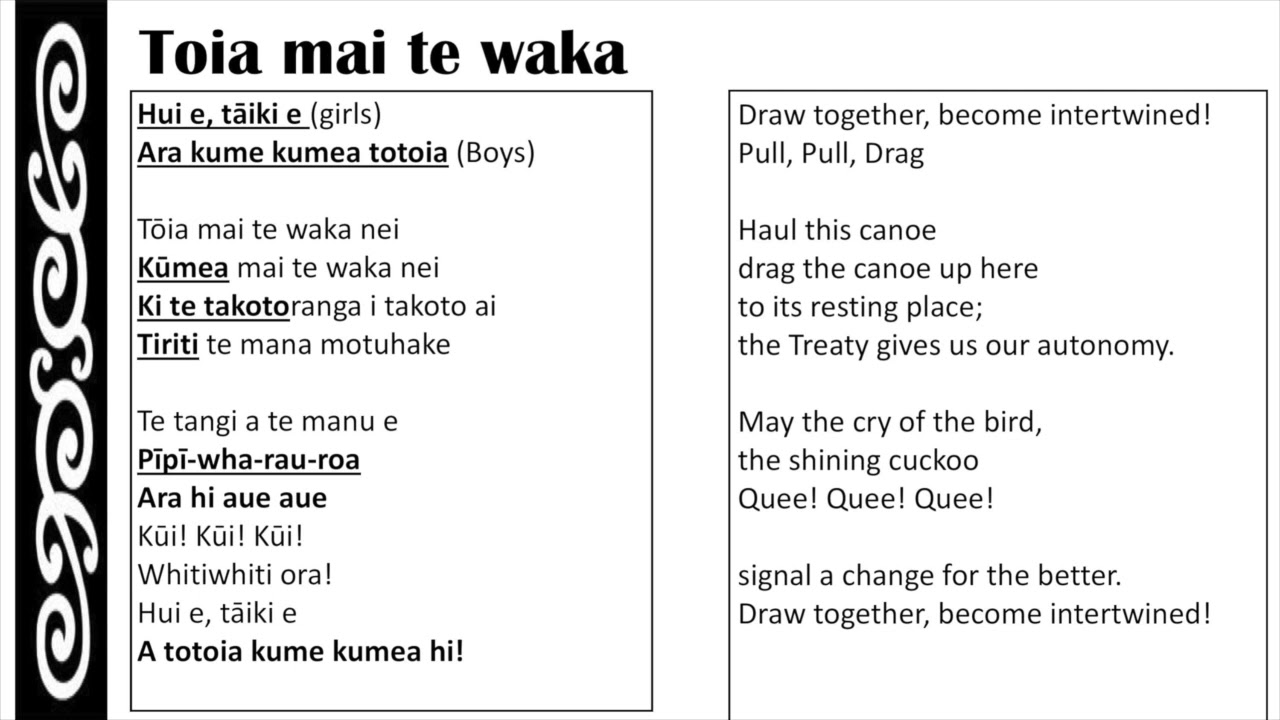 Toia Mai te waka nei