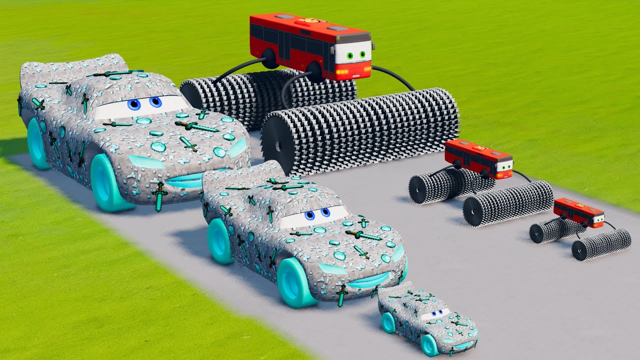 Big & Small McQueen  Sword VS Train | BeamNG.drive