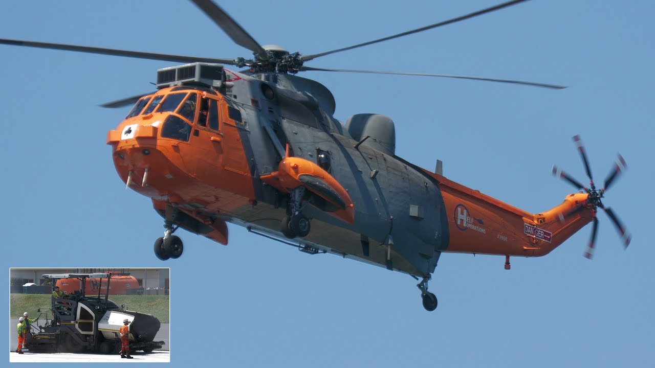 Sea King helicopter returns as runway is resurfaced 🚁 🚧