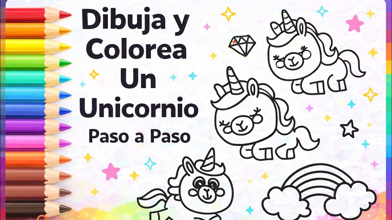 Como Dibujar unicornios | Dibuja y colorea un arcoíris 🌈 🦄 
