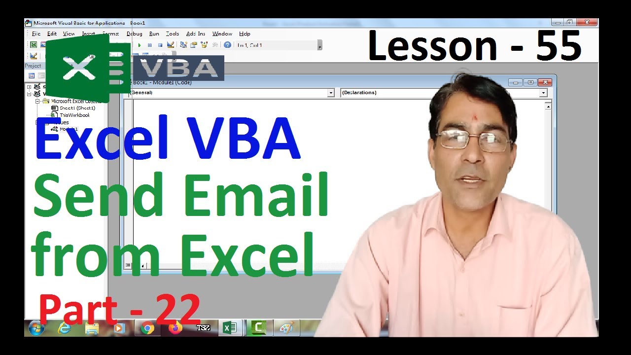 Email excel file VBA Code | How to send email form excel | Excel VBA lesson 55 | Excel VBA function