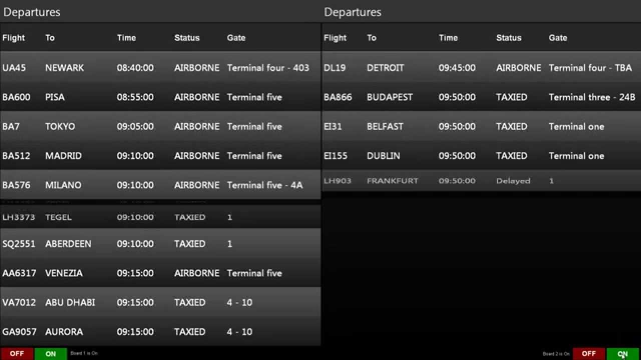 Airport: Flight Information Display (FID)