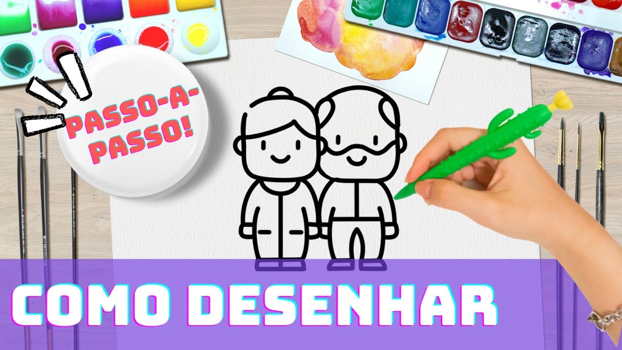 🟡 COMO DESENHAR O UM CASAL DE VELHINHOS FÁCIL PASSO A PASSO • Especial Dia dos Avós! | ArteKIDS