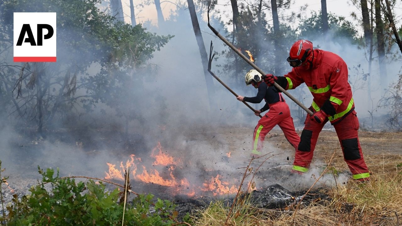 French firefighters try to put out smaller fires as some Bordeaux suburbs evacuated
