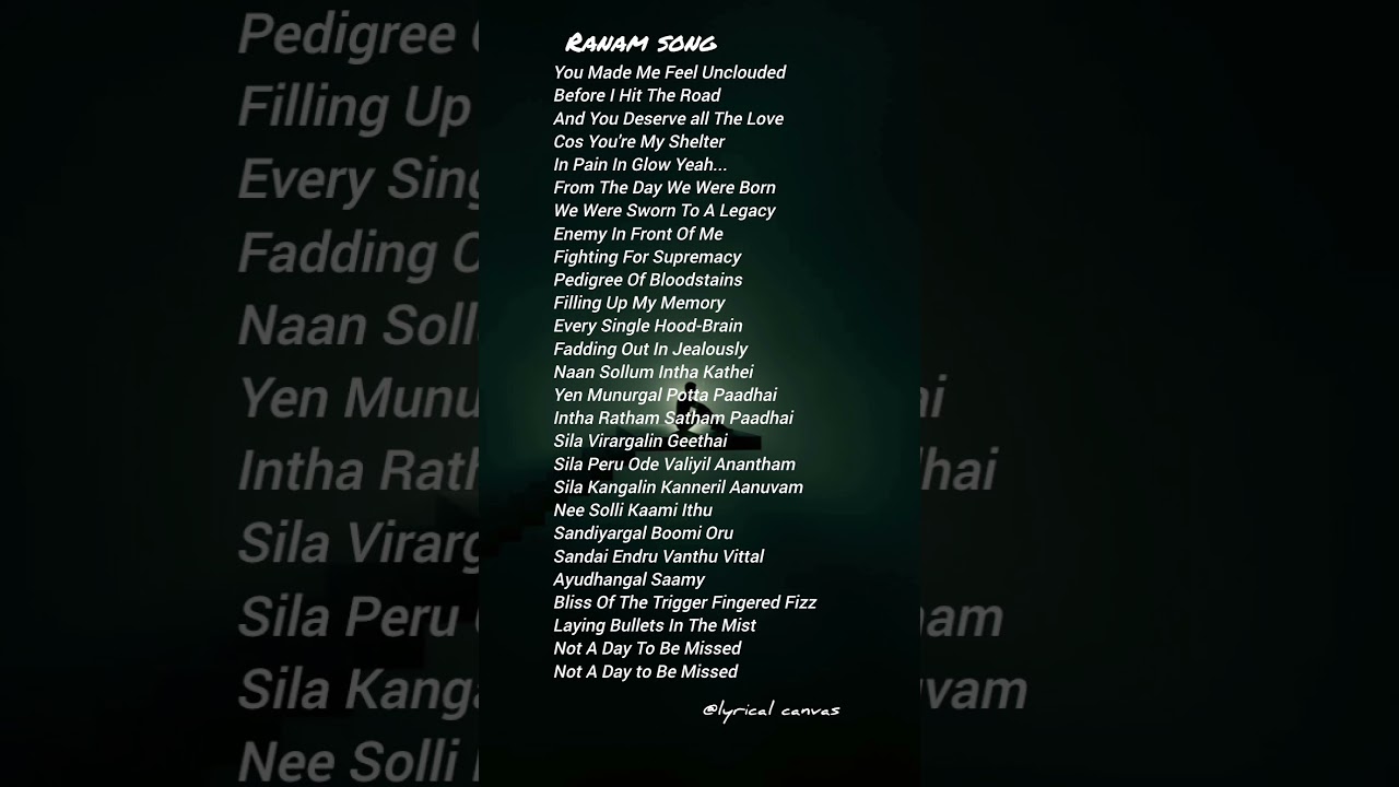 Ranam title track#song#lyrics#shorts
