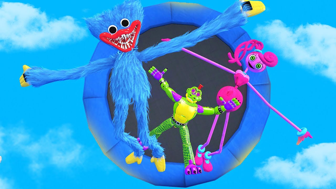 FNAF Huggy Wuggy & Kissy Missy — Poppy Playtime: Ragdoll Adventure! Jumps And Fails vol.6 [GMOD]