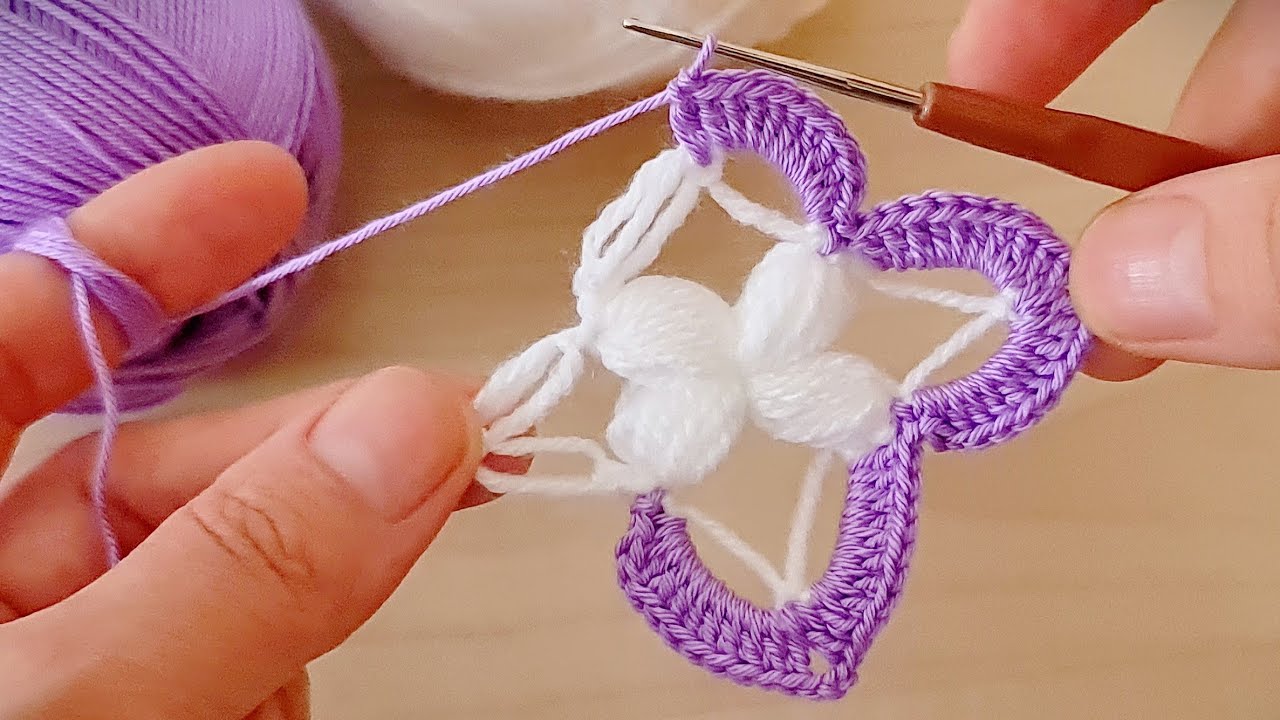Yapımı &ccedil;ok kolay muhteşem &ouml;r&uuml;mcek motif modeli Knitting krochet motif model