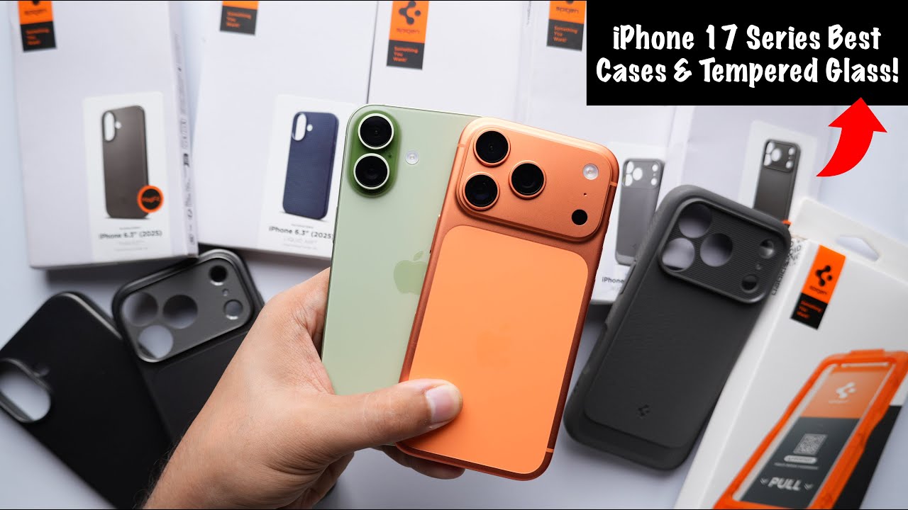 iPhone 17 Series Best Cases & Tempered Glass 🔥| Spigen Ultra Hybrid, Liquid Air, Thin Fit etc.