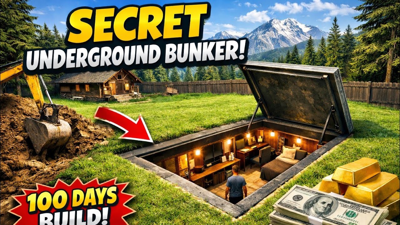 100 Days Building a Secret Survival Bunker Underground