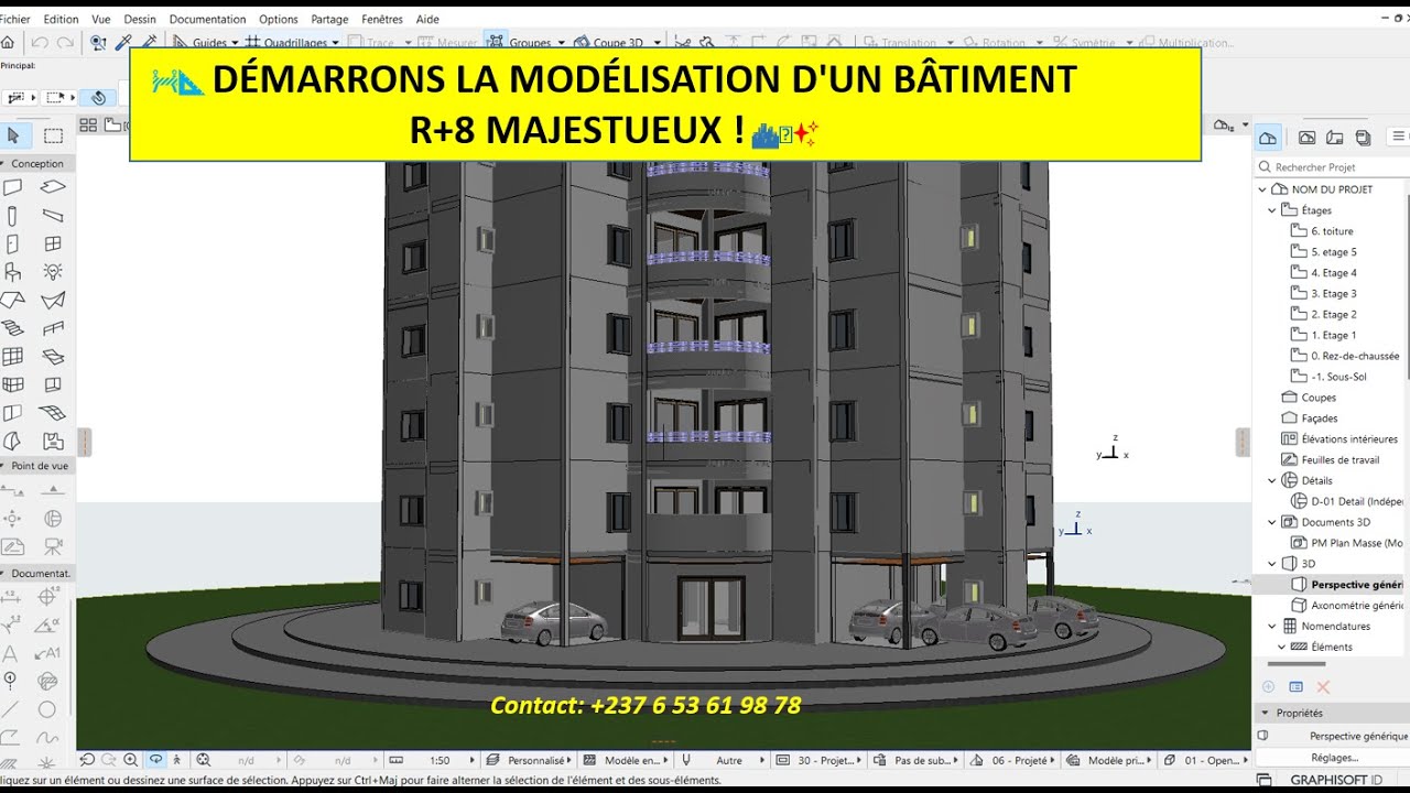 🚧📐 DÉMARRONS LA MODÉLISATION D'UN BÂTIMENT R+8 MAJESTUEUX ! 🏙️✨