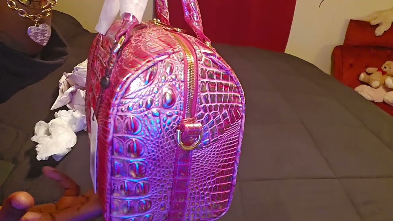 brahmin unboxing magenta wonderland stacy day 1 of breast cancer awareness 🎀 