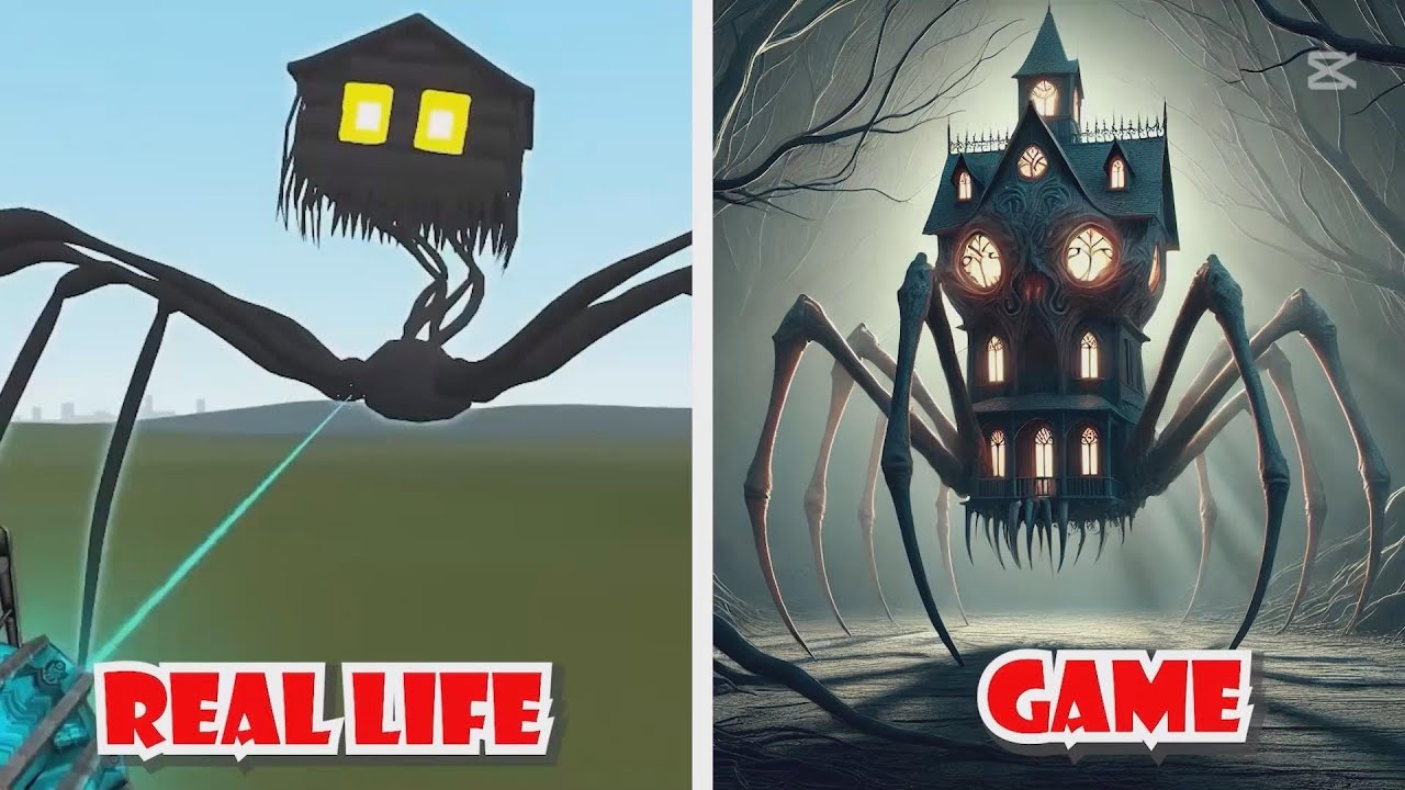 House Head Spider Monster In Real Life | All Eater Monster | Tiles hop Battle Coffin Dance