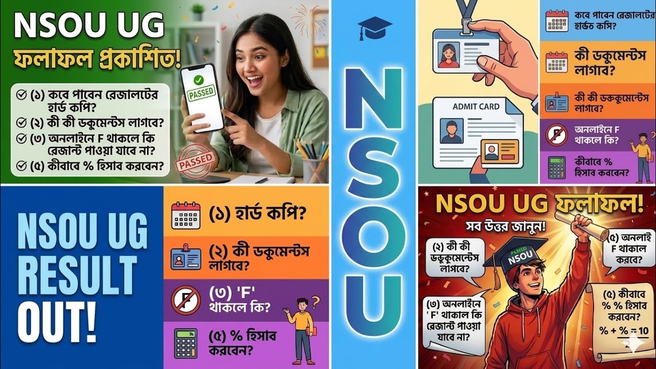NSOU UG রেজাল্ট আউট! হার্ড কপি কবে পাবেন? সব উত্তর এখানে! #result #nsou #NSOU #ug
