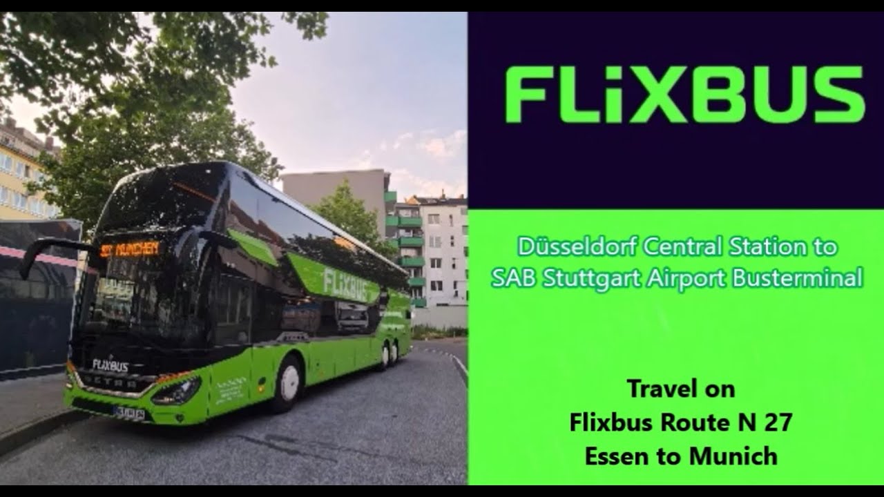 Flixbus Route N 27, Düsseldorf Main Station to SAB Stuttgart Airport, Germany