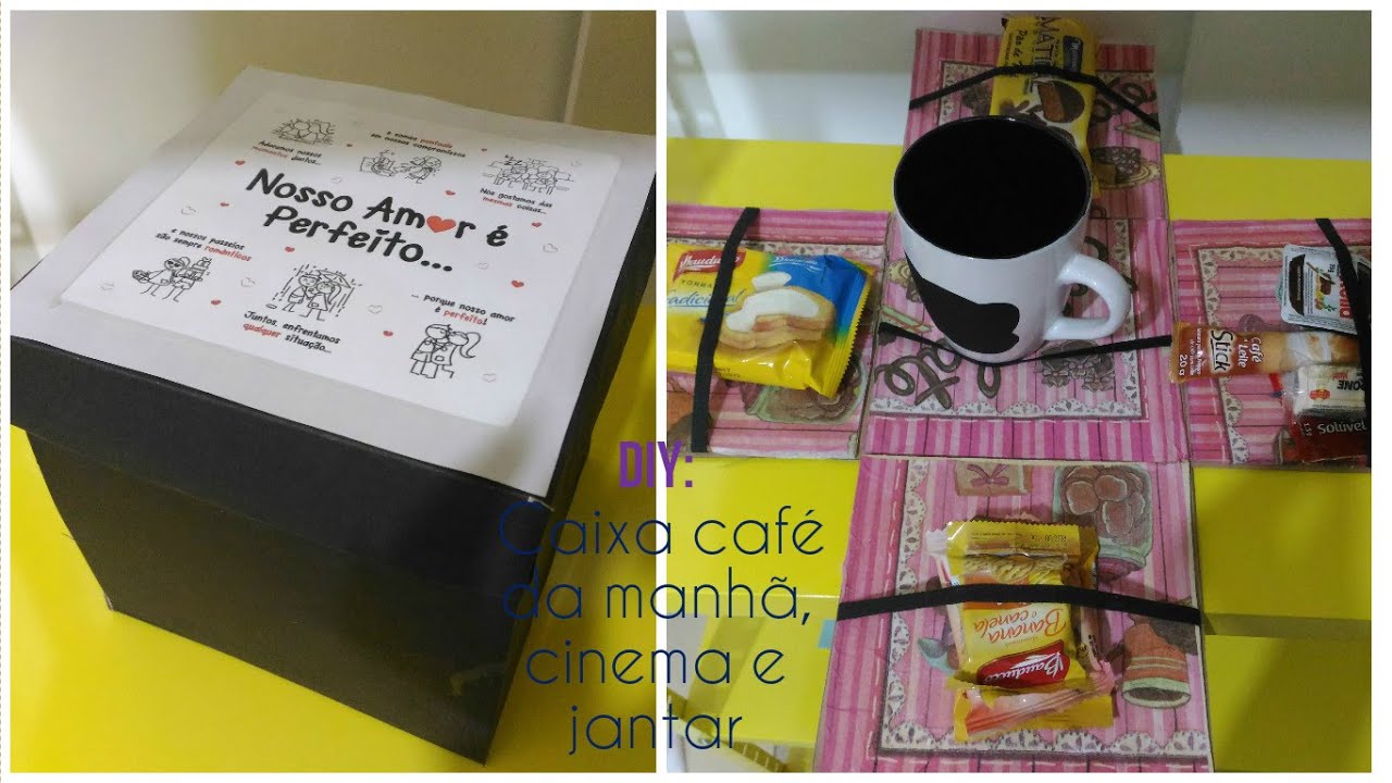 Diy: caixa café da manhã, cinema ou jantar