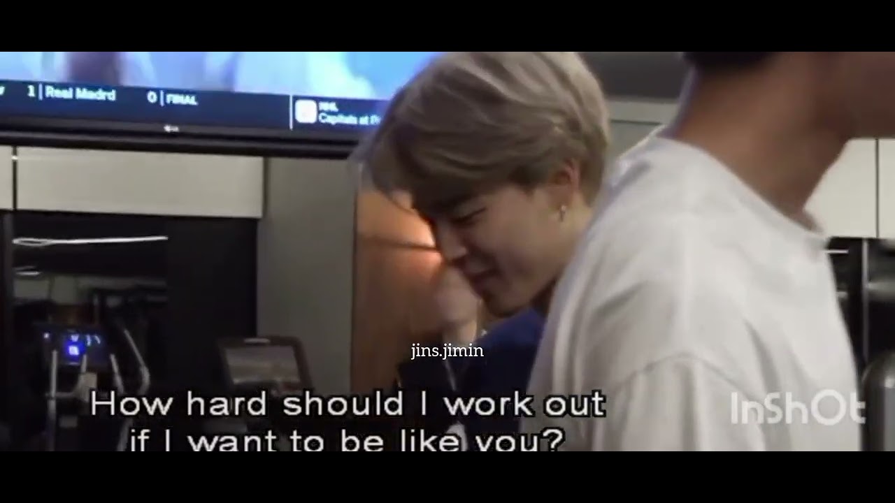 Jiminie kept following his Jin hyung around .. It's so cute