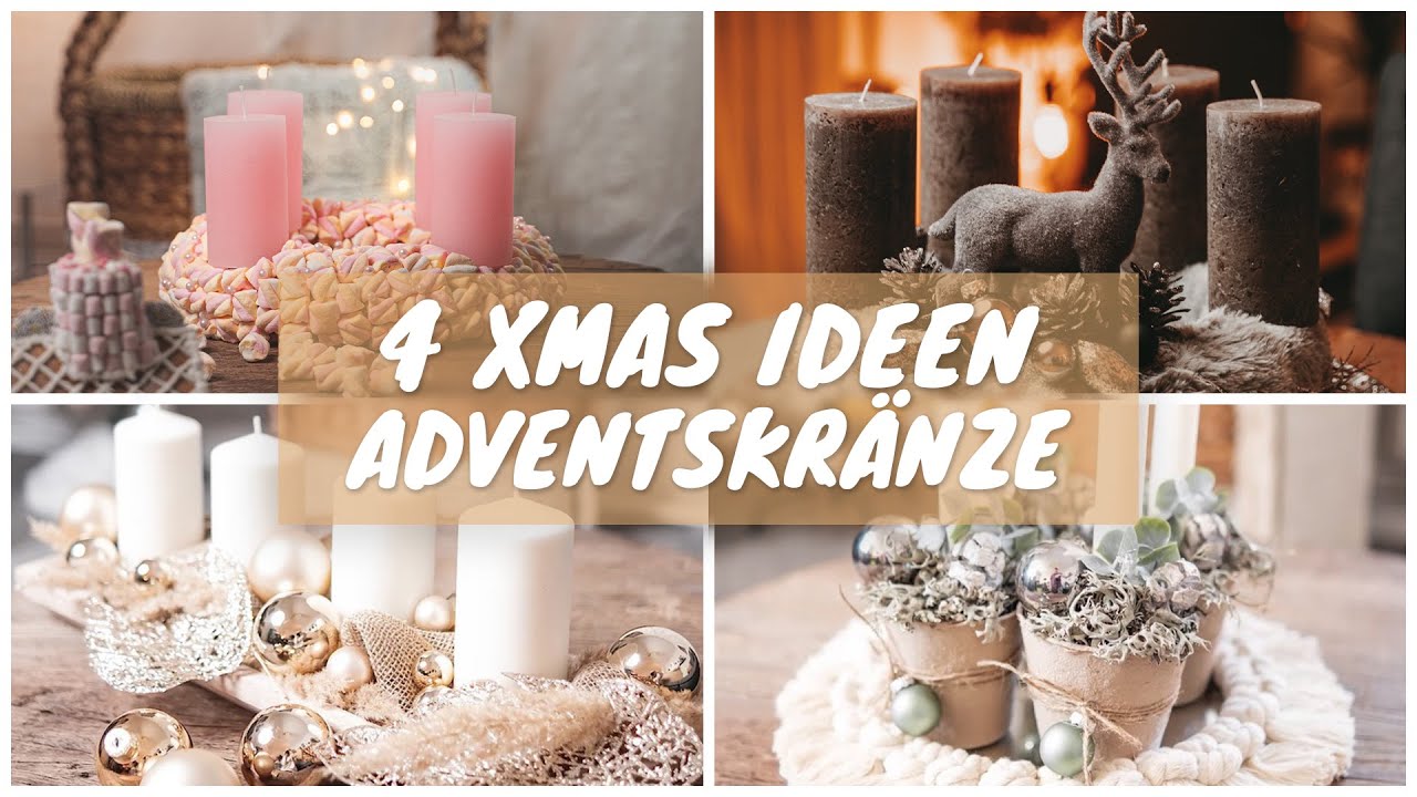 Einfache Adventskränze selber machen | 4 DIY Ideen für Adventskränze