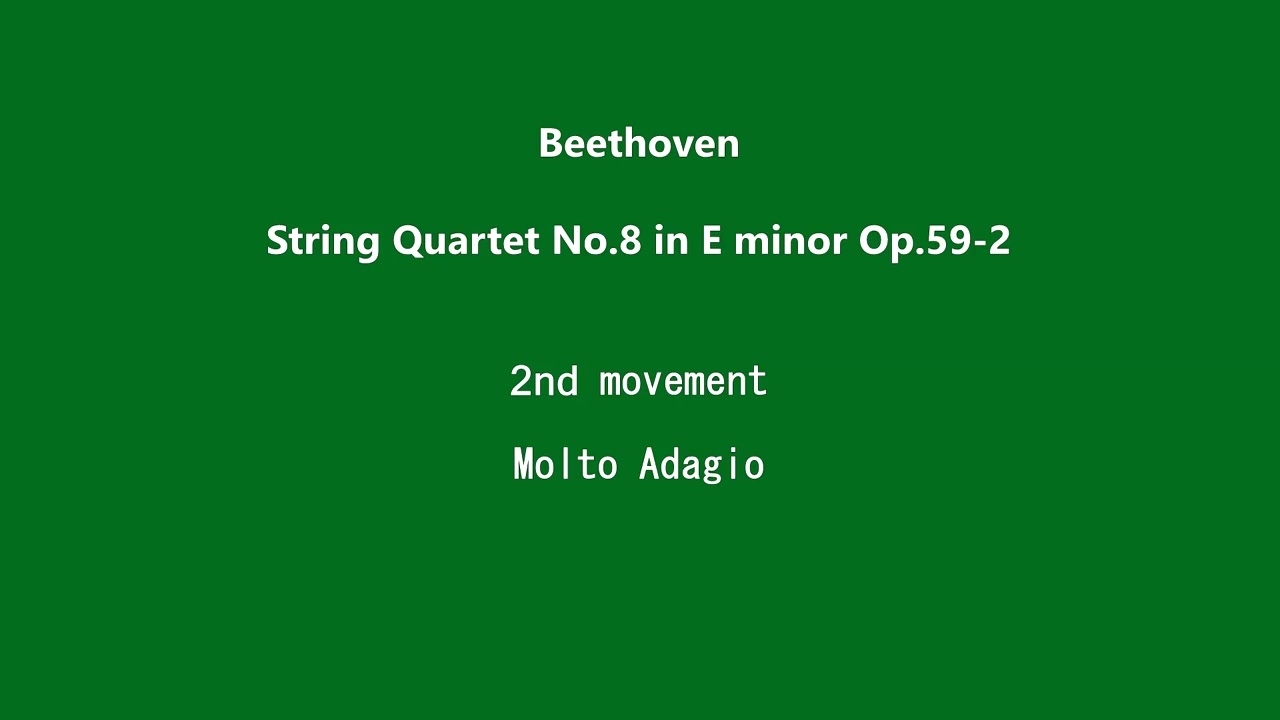 Beethoven String Quartet No.8 in E minor Op.59-2 (2/4) 2nd movement. Molto Adagio,
