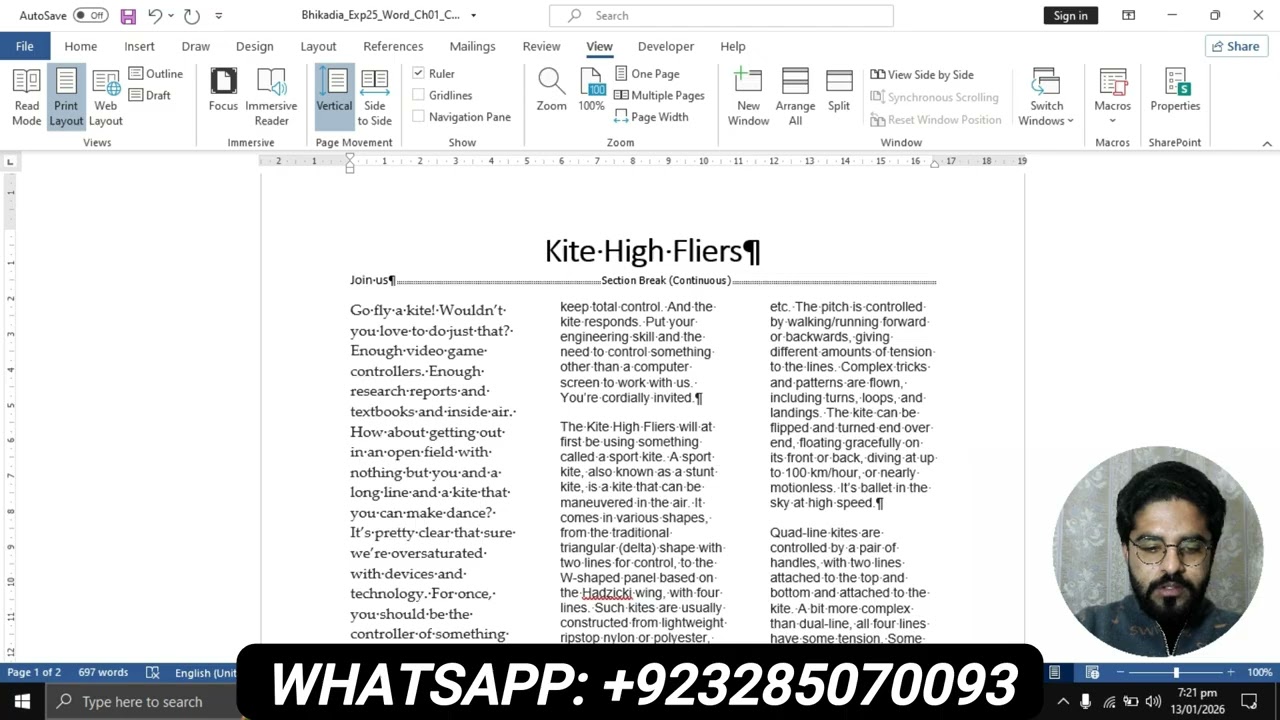 Exp25_Word_Ch01_Cumulative_Kite | Exp25 Word Chapter 1 Grader Cumulative  Kite