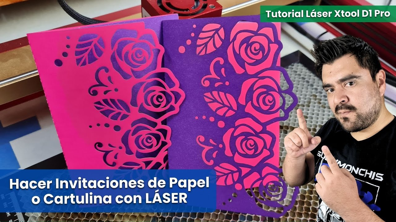 Cómo hacer INVITACIONES de Papel con LÁSER 💥 Tutorial Paso a Paso con Xtool D1 Pro