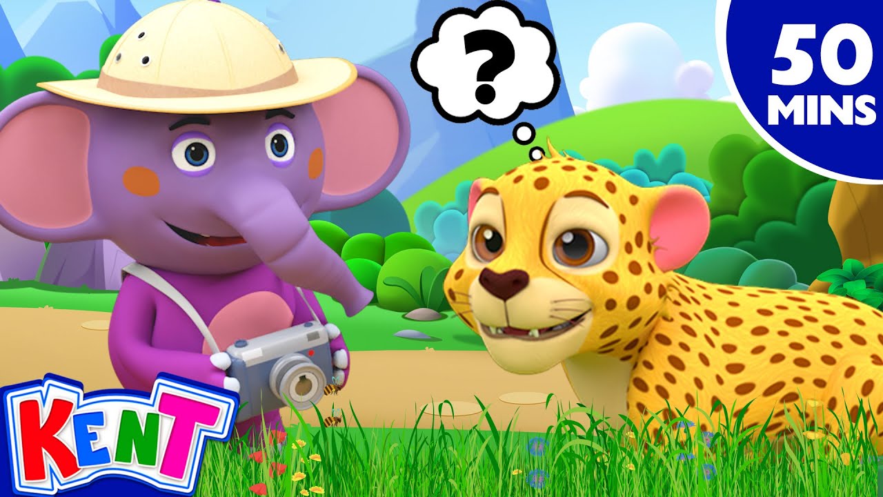 [4K] Who Am I? 🐆Guess the Animals 🦁| 50 MINS of Animal Nursery Rhymes | Kent The Elephant