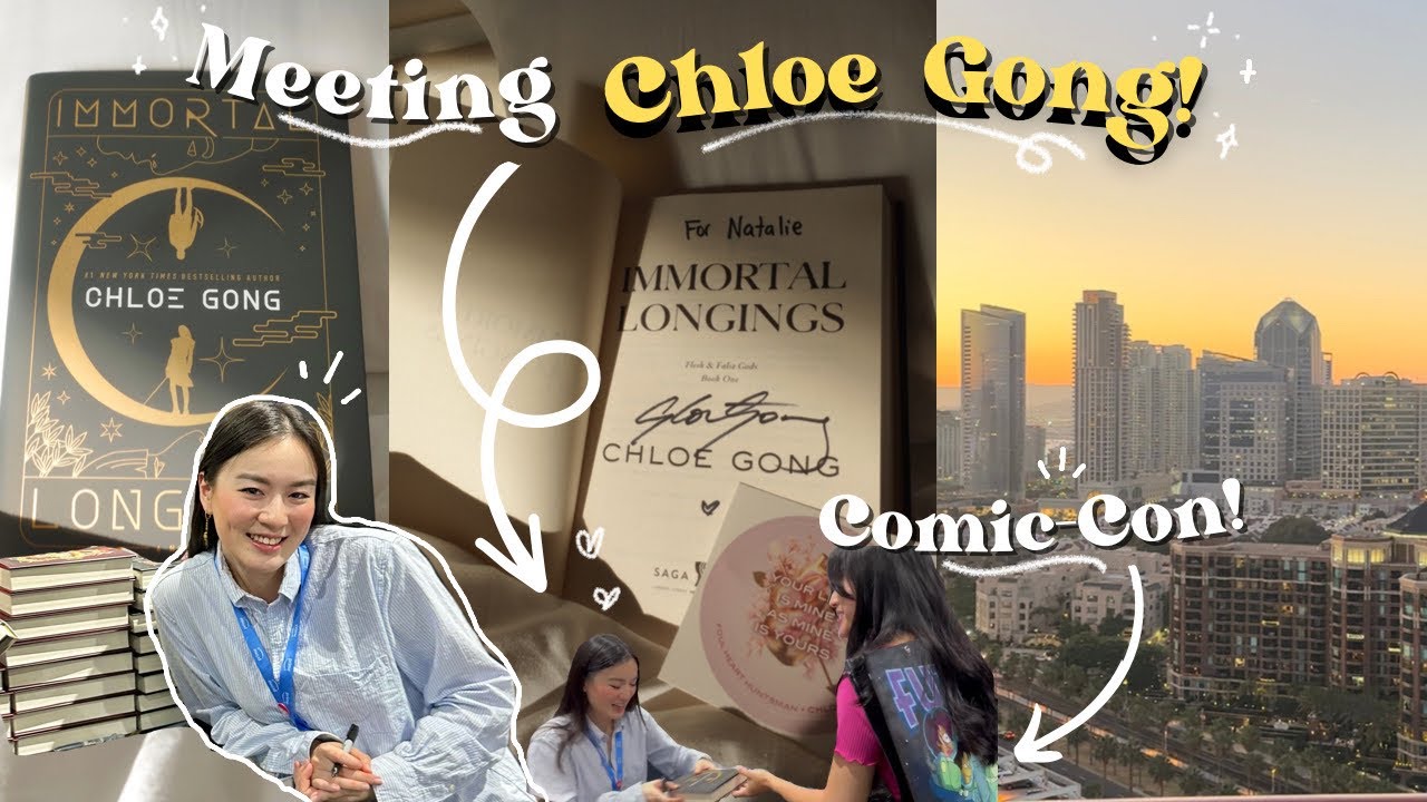 Meeting CHLOE GONG! 🩵 Comic-Con, book haul, bookstore vlog, book shopping | San Diego Vlog 🌙✨