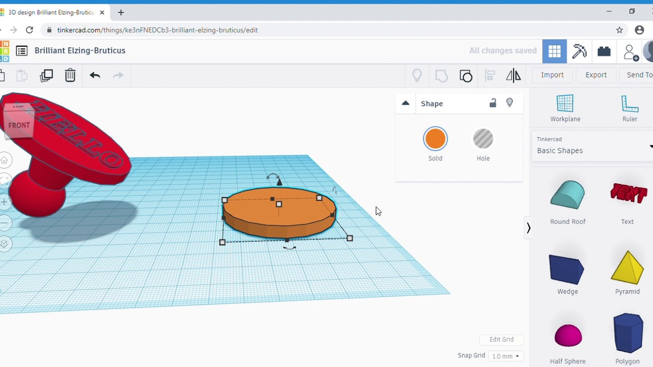 Tinkercad: make a stamp