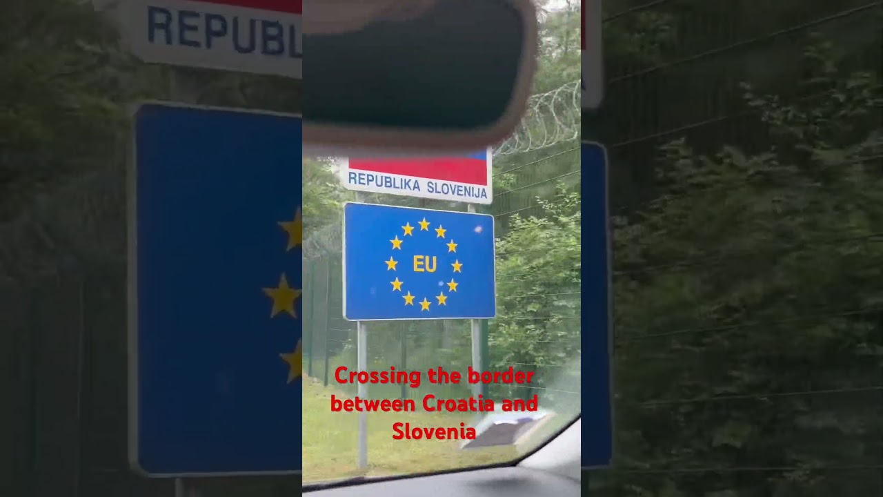 Crossing the border between Croatia and Slovenia