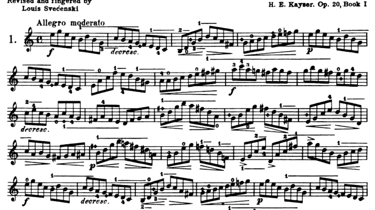 H.E. Kayser - 36 Studies for Violin, Op. 20, No. 1