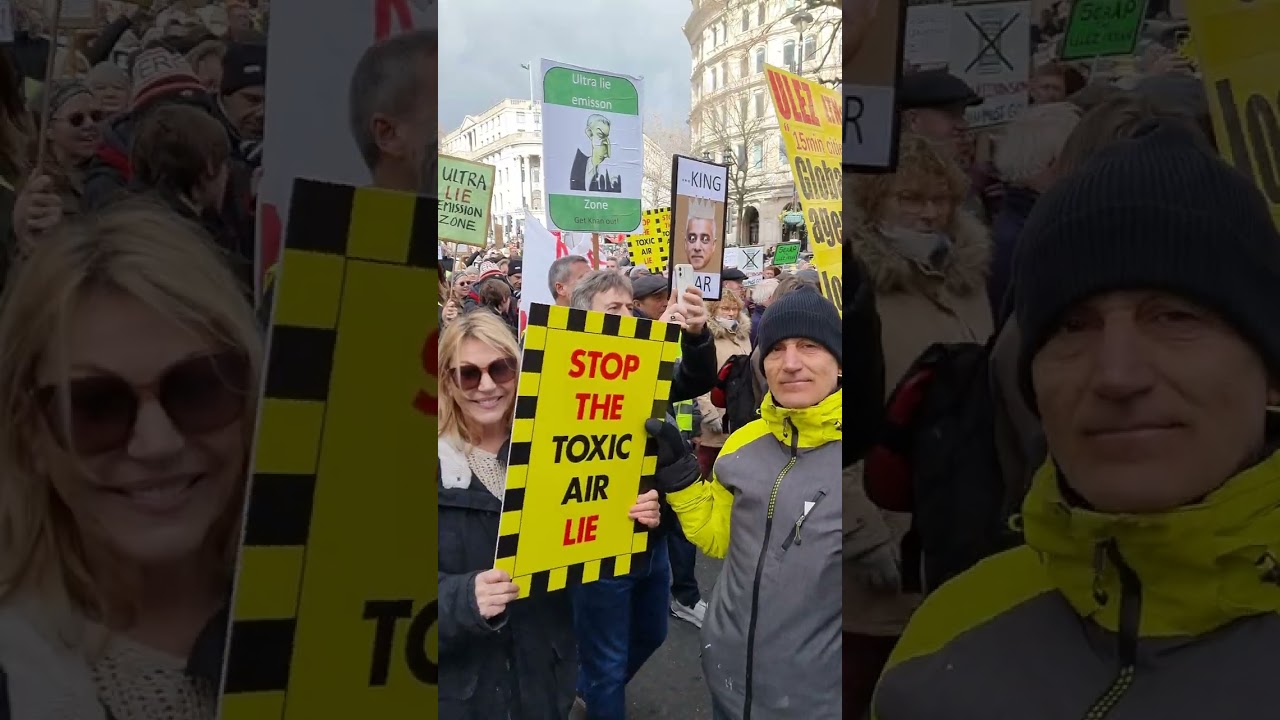 Huge anti-ULEZ expansion protest from Trafalgar Square to Whitehall.