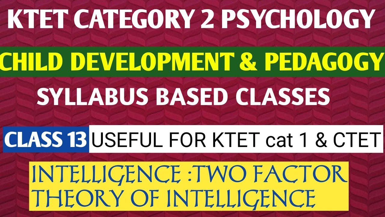 Занятия по программе KTET Cat 2 по психологии: концепция интеллекта, теория интеллекта.