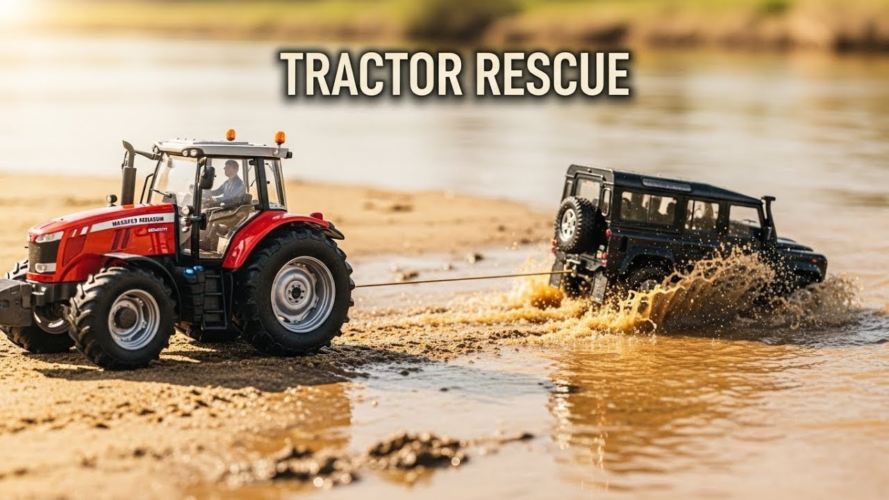 RC Land Rover и Грузовик: Оффроуд 4x4! 🚙💦 Грязь и Спасение Трактором