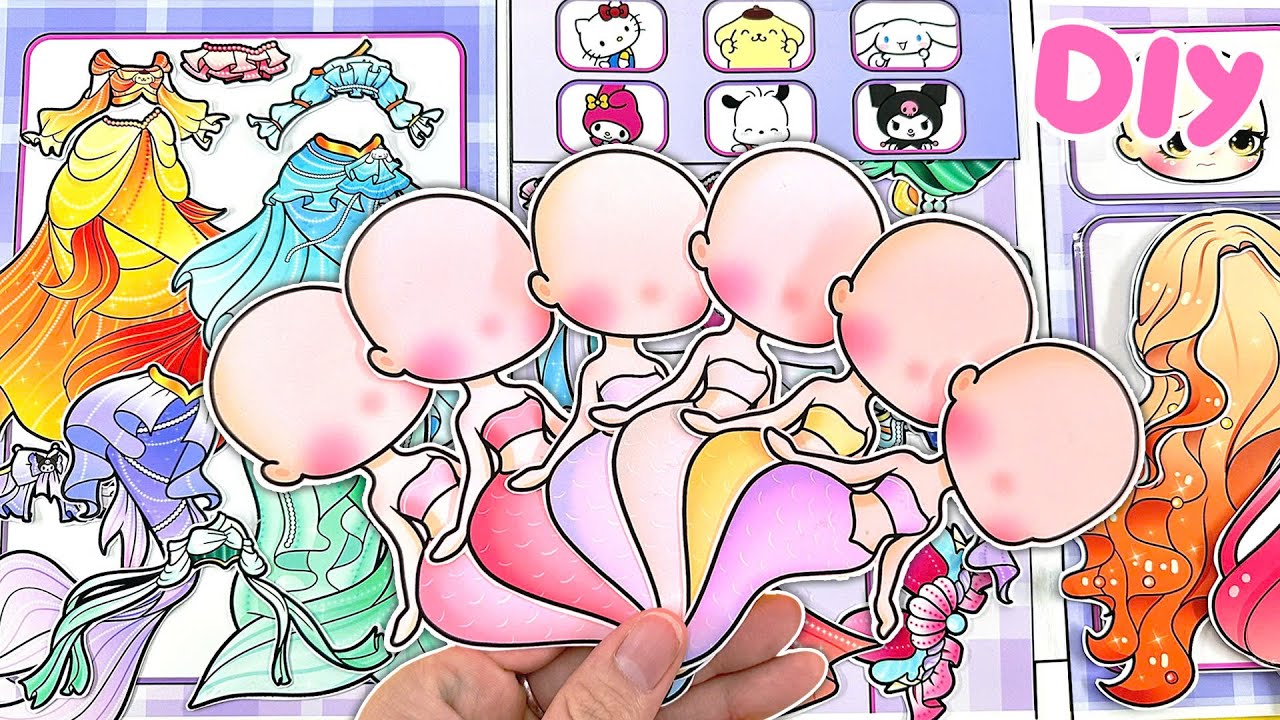 ( 🌸Tutorial🌸) Sanrio Mermaid Book DIY #Kuromi #Melody # Cinnamoroll #Kitty #gamebook