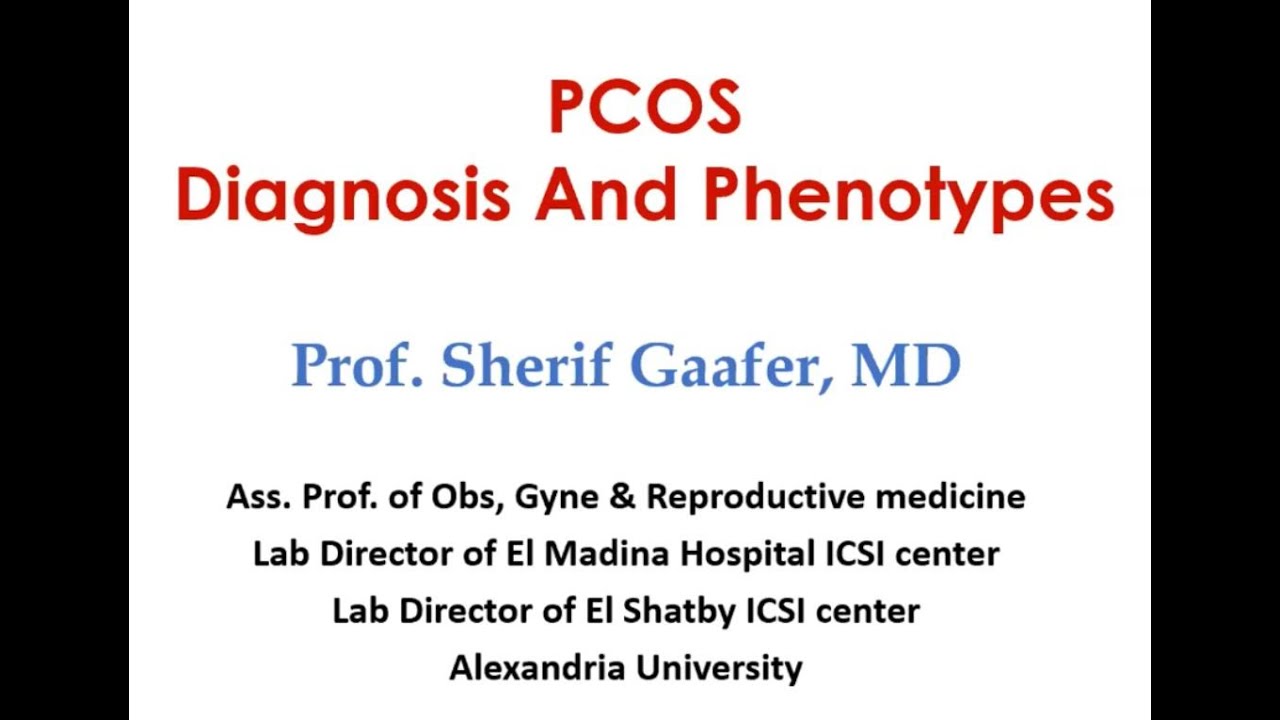 Professor Sherif Gaafer PCOS Diagnosis And Phenotypes EFRE PCOS Challenges