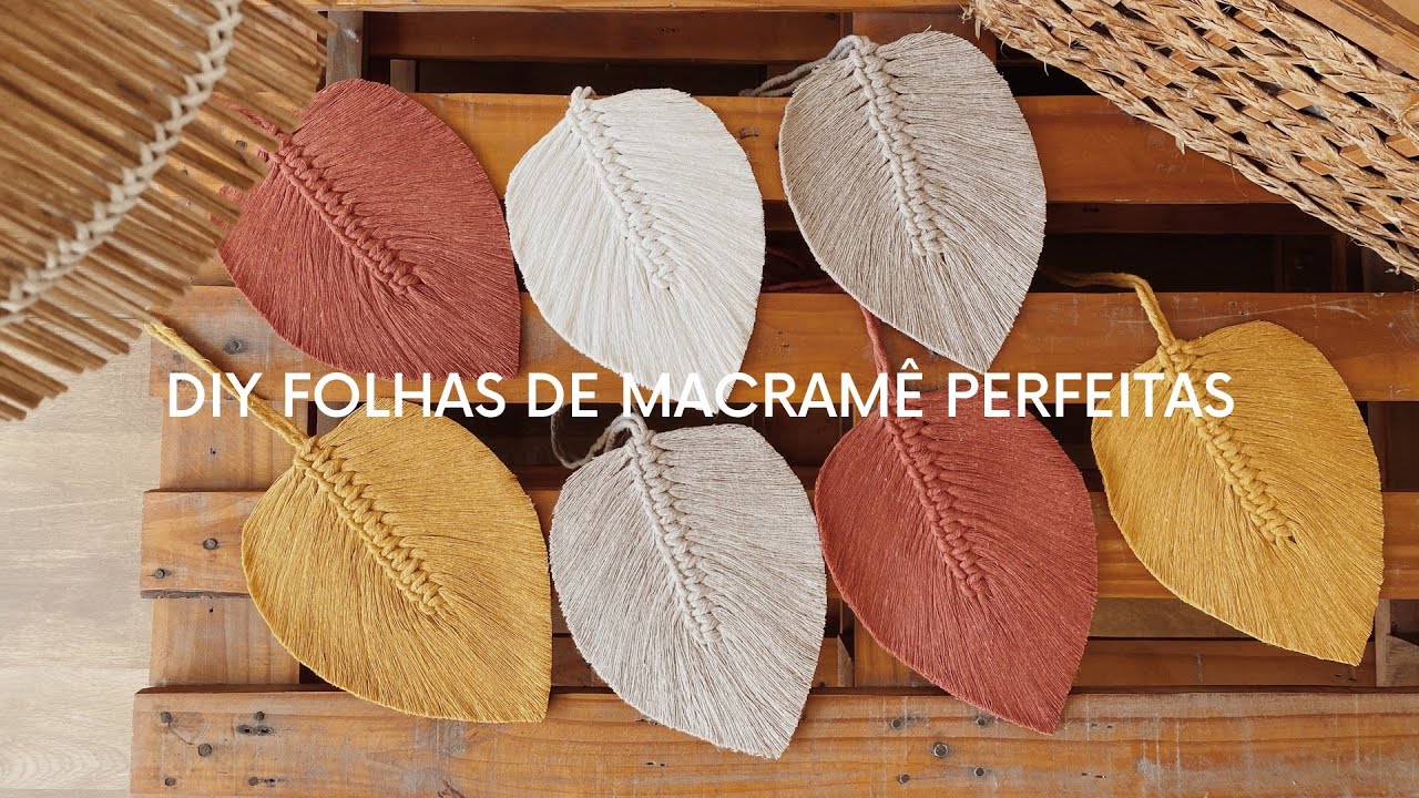 Diy Folhas de Macramê para decoração: passo a passo completo 🍂 | #diy #macrame  #passoapasso