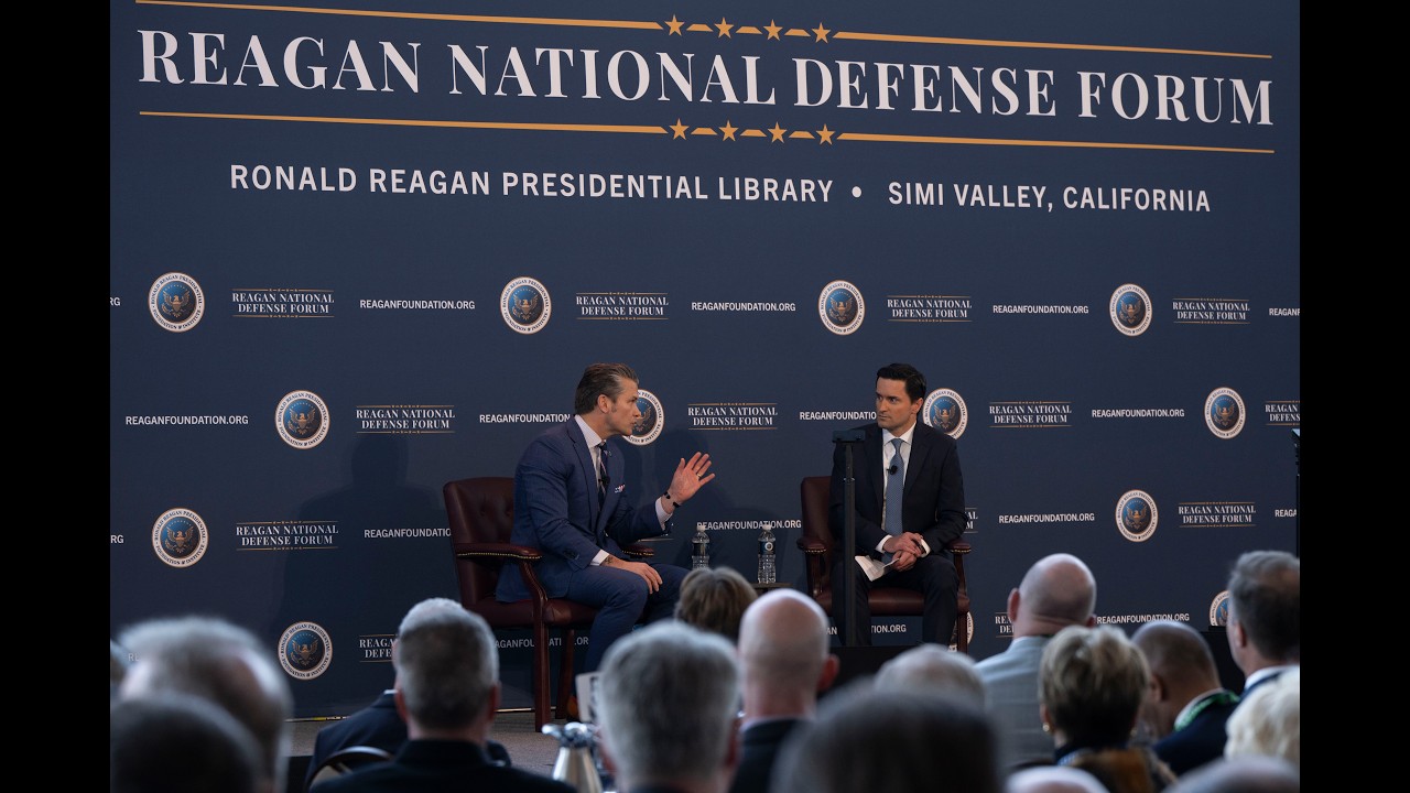 Secretary of War Pete Hegseth keynote address at the Reagan National Defense Forum.
