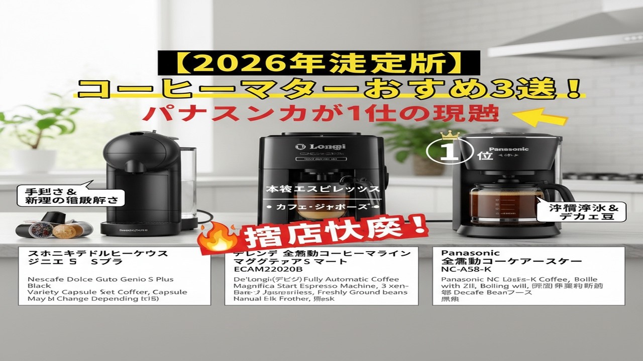 【2026年決定版】コーヒーメーカーおすすめ3選！パナソニックが1位の理由