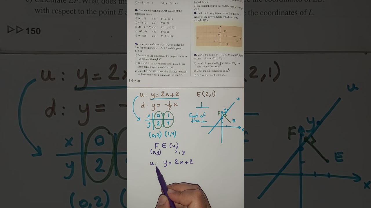 Analytic Geo. Ex 4 Pg.150 #grade9 #math