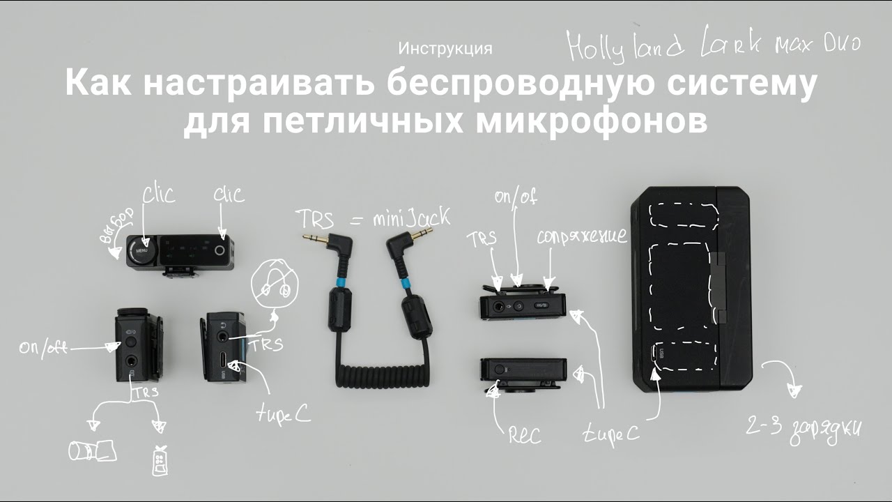 Инструкция: как настроить беспроводную систему для петличных микрофонов. Hollyland Lark Max Duo