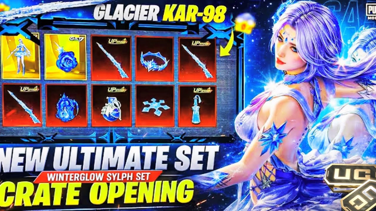 WINTERGLOW SYLPH SET LUCKIEST CRATE OPENING 🥵JIGGLE JIGGLE EFFECT IS BACK 😜 | KAR98 GLACIER  🥵