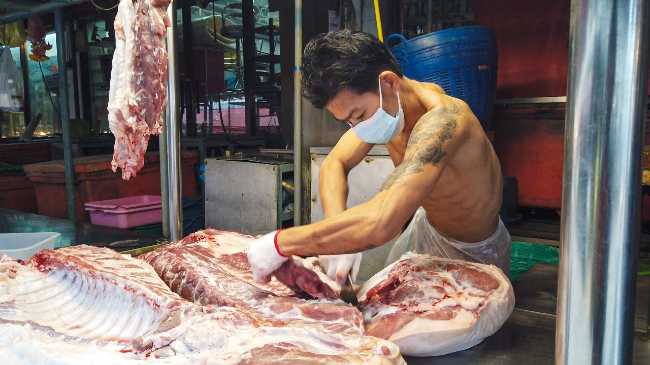 Thailand The Ultimate knife Skills 2021 - Fast Butcher an Entire Pig | วิธีการ ชำแหละหมูมืออาชีพ