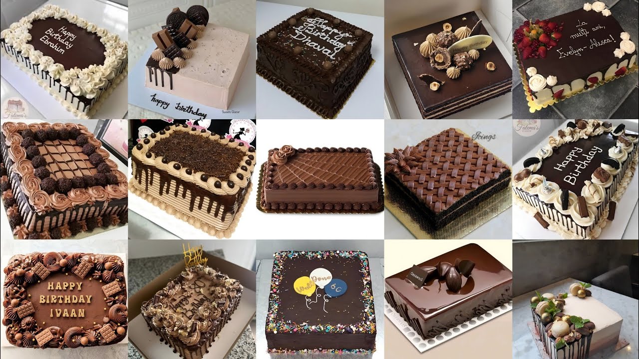 🌈Amazing Chocolate Cake/ Simple and Trending Square, Rectangle ChocolateCake Designs/ Birthday Cake