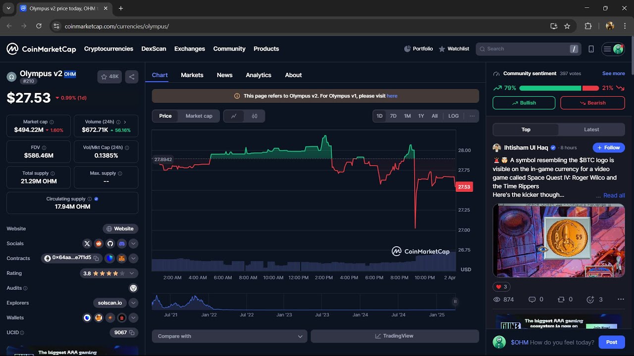 Is Olympus v2 ($OHM) Token Legit or Scam ??