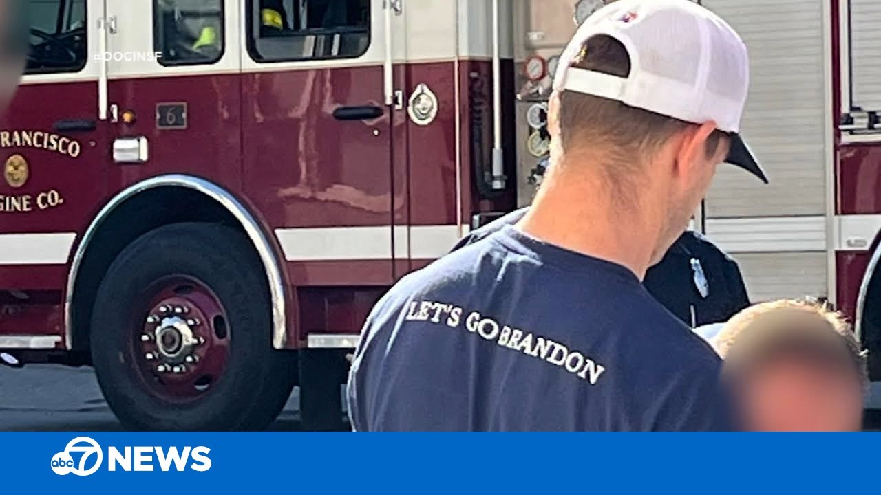 On-duty SF firefighter photographed wearing 'Let's Go Brandon' shirt, violated uniform policy